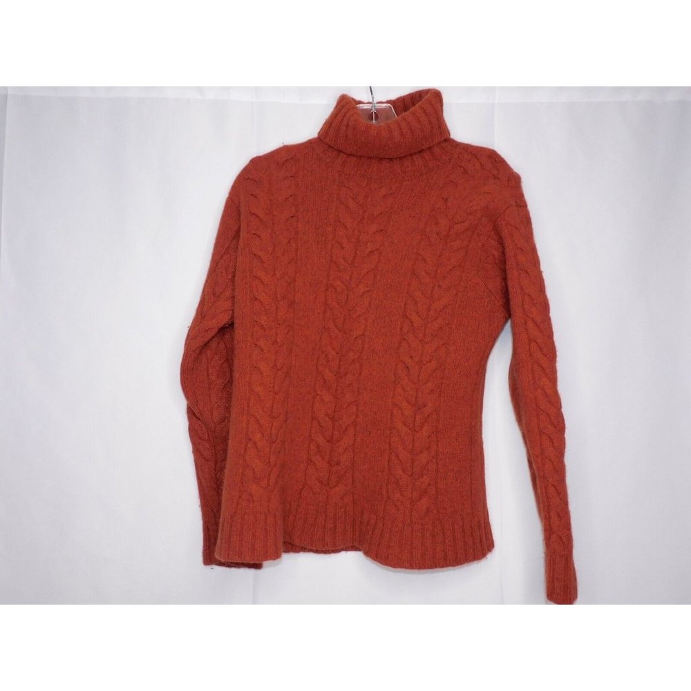Pure & Simple Lambswool Heavy High Neck Pullover Sweater Burnt Orange Size Large